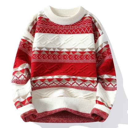 Simon Men's Relaxed Knit Pattern Sweater