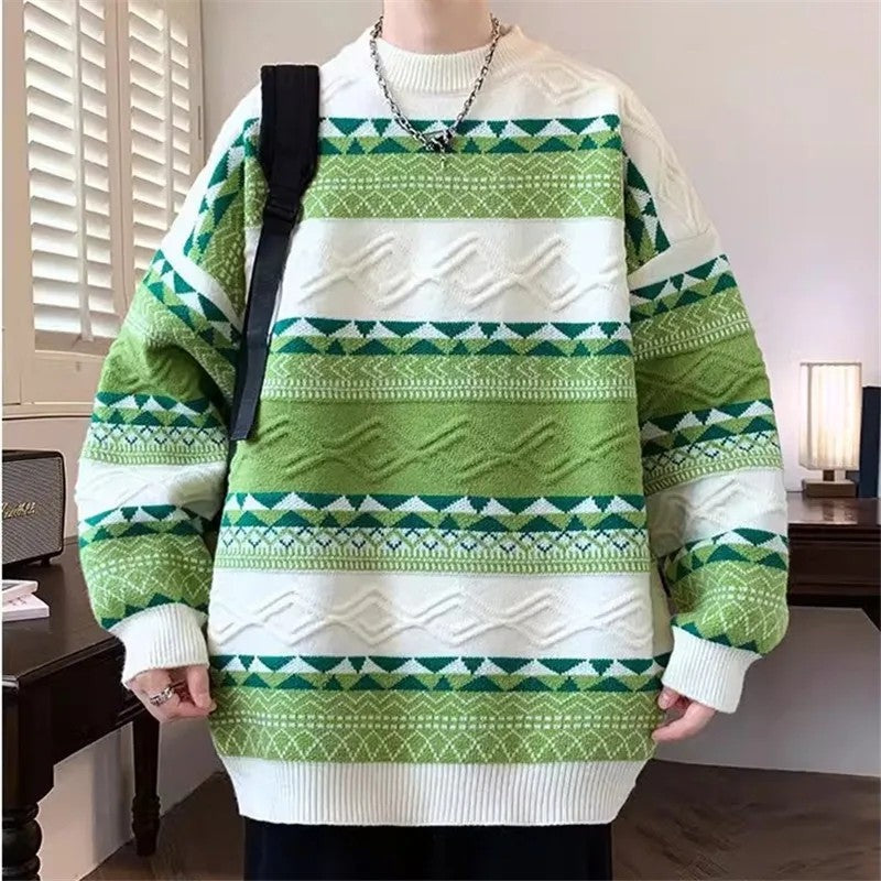 Simon Men's Relaxed Knit Pattern Sweater