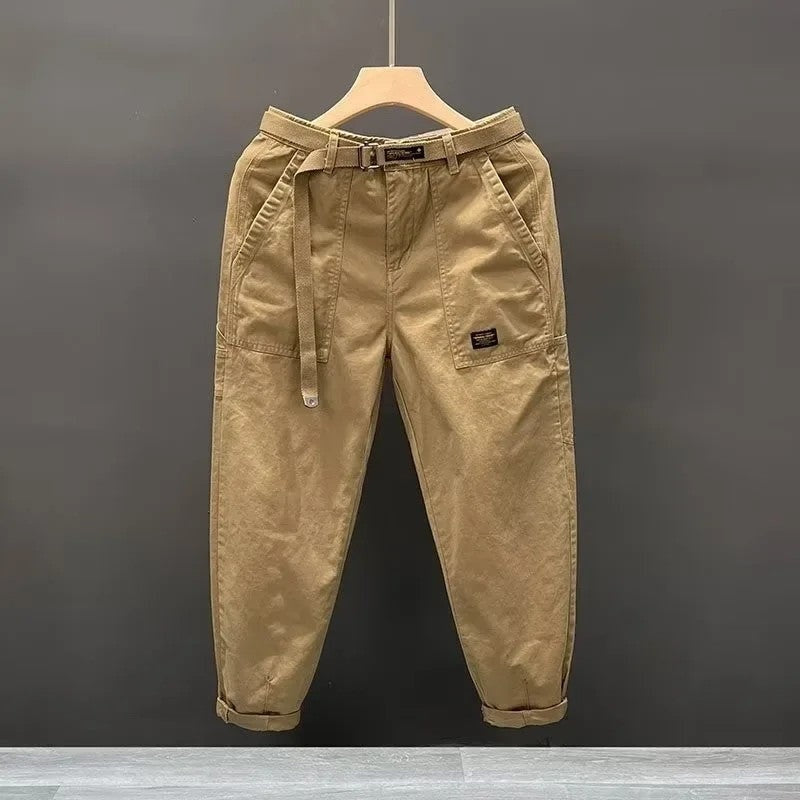 Simon Men's Relaxed Tapered Belted Pants