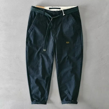 Simon Men's Relaxed Tapered Belted Pants