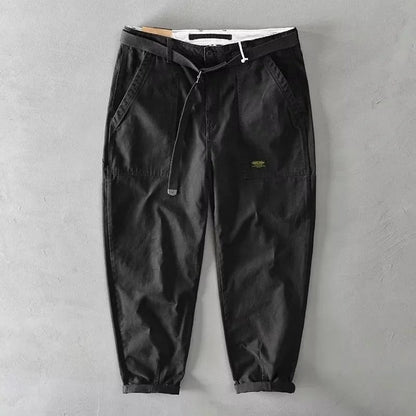 Simon Men's Relaxed Tapered Belted Pants