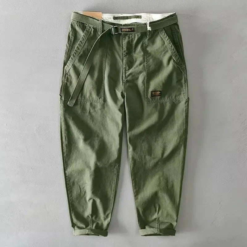 Simon Men's Relaxed Tapered Belted Pants