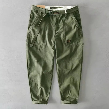 Simon Men's Relaxed Tapered Belted Pants