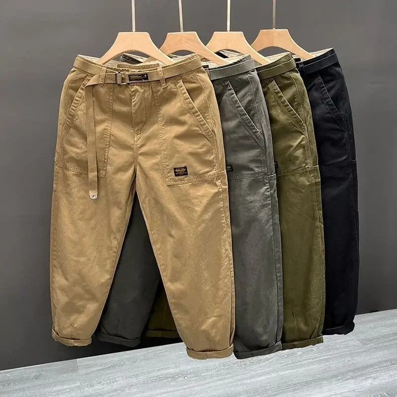 Simon Men's Relaxed Tapered Belted Pants