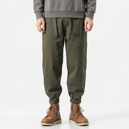 Simon Men's Relaxed Tapered Belted Pants
