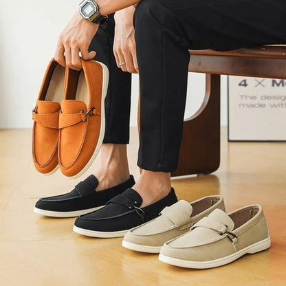 Simon Men's Suede Buckle Slip-On Loafer