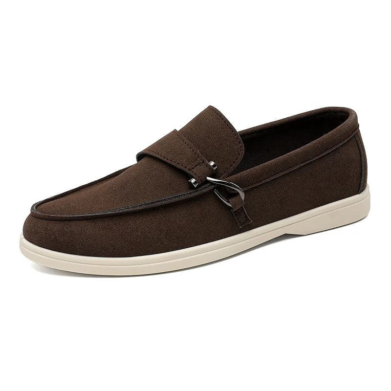 Simon Men's Suede Buckle Slip-On Loafer