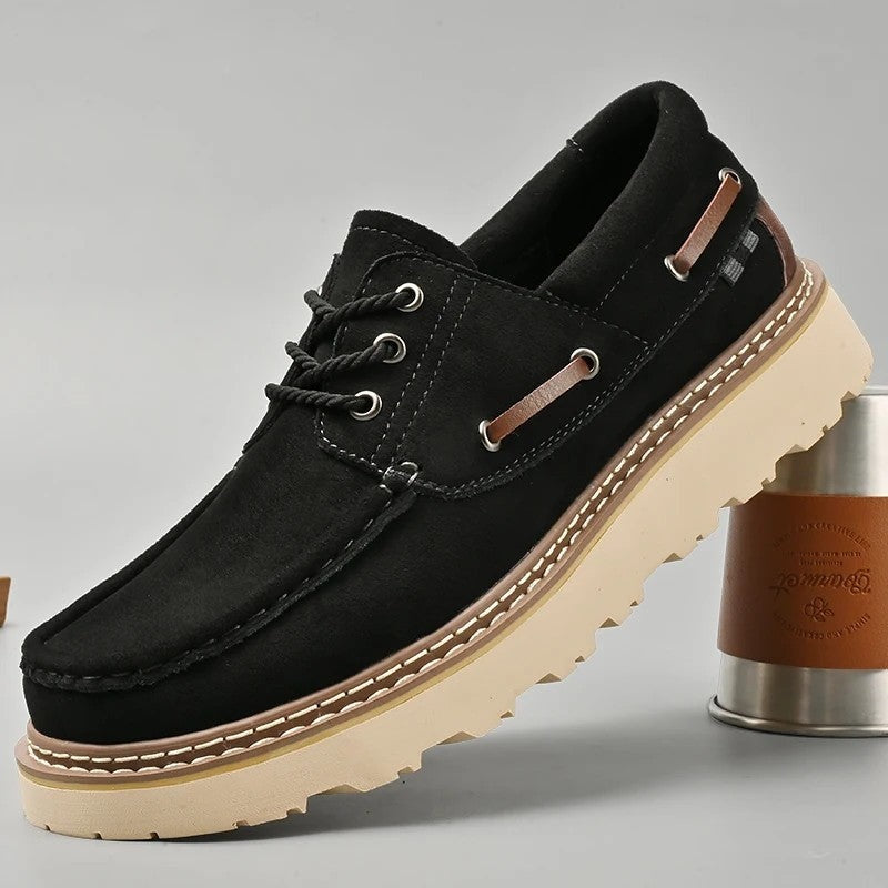Simon Men's Suede Lug Sole Boat Shoe