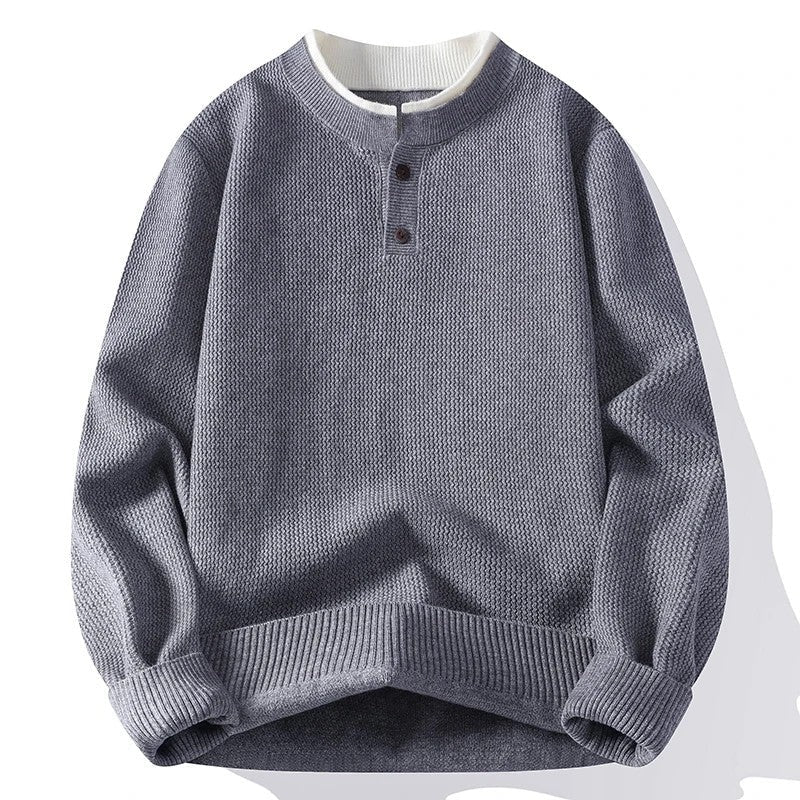Simon Men's Textured Knit Henley Pullover