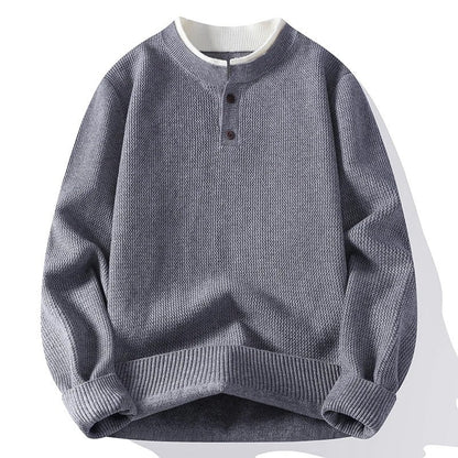 Simon Men's Textured Knit Henley Pullover