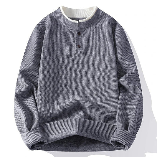 Simon Men's Textured Knit Henley Pullover