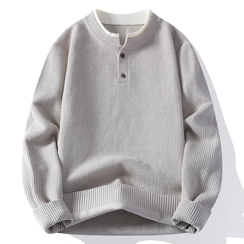 Simon Men's Textured Knit Henley Pullover