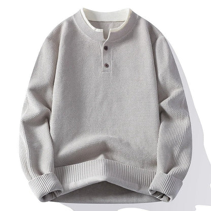 Simon Men's Textured Knit Henley Pullover