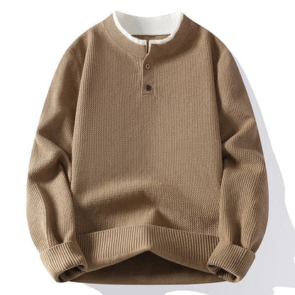 Simon Men's Textured Knit Henley Pullover