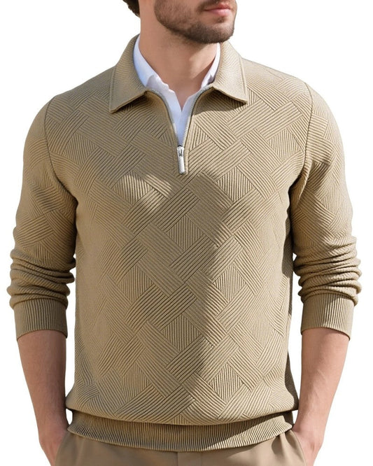 Simon Men's Textured Quarter-Zip Knit Pullover