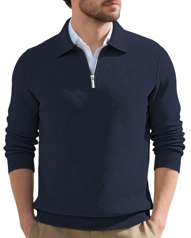 Simon Men's Textured Quarter-Zip Knit Pullover