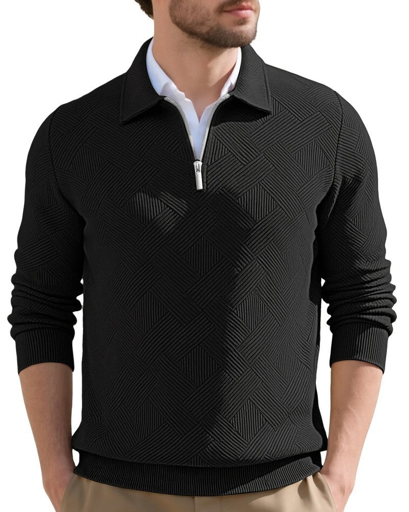 Simon Men's Textured Quarter-Zip Knit Pullover