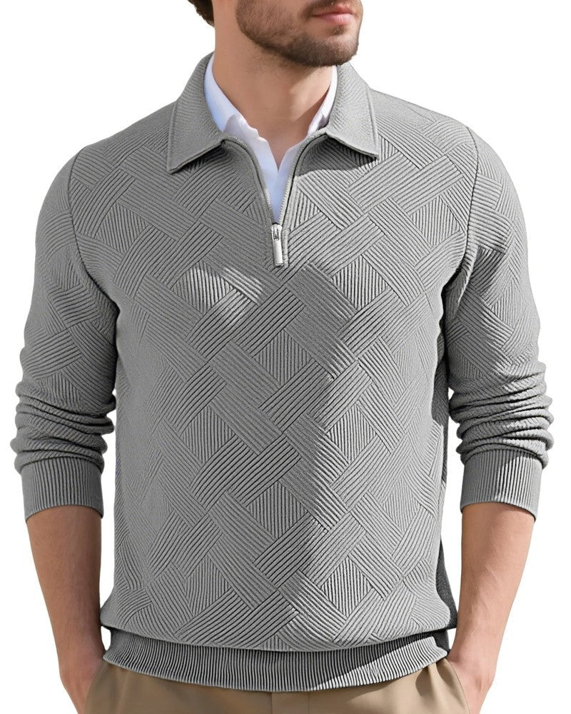 Simon Men's Textured Quarter-Zip Knit Pullover