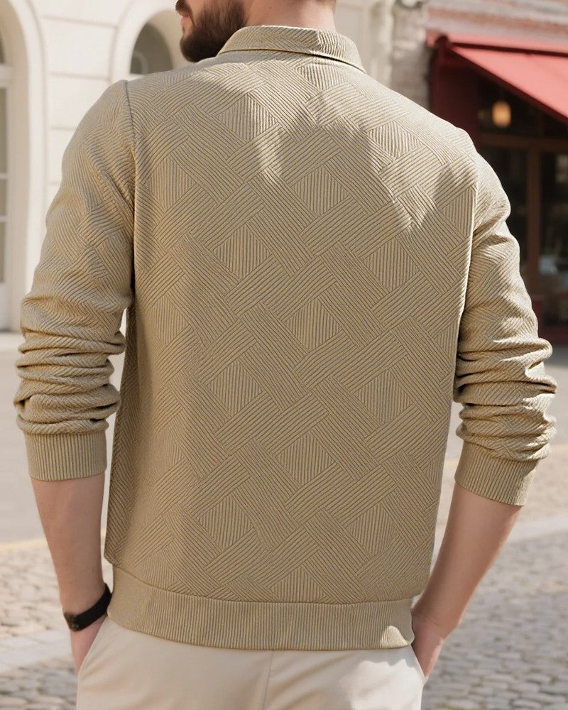 Simon Men's Textured Quarter-Zip Knit Pullover