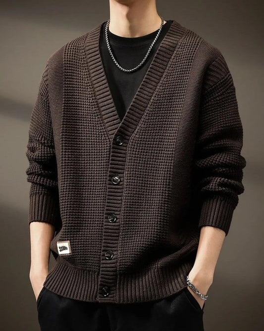 Simon Men's Textured Relaxed Knit Cardigan