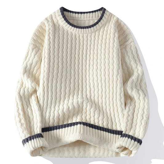 Simon Men's Textured Ribbed Crewneck Sweater