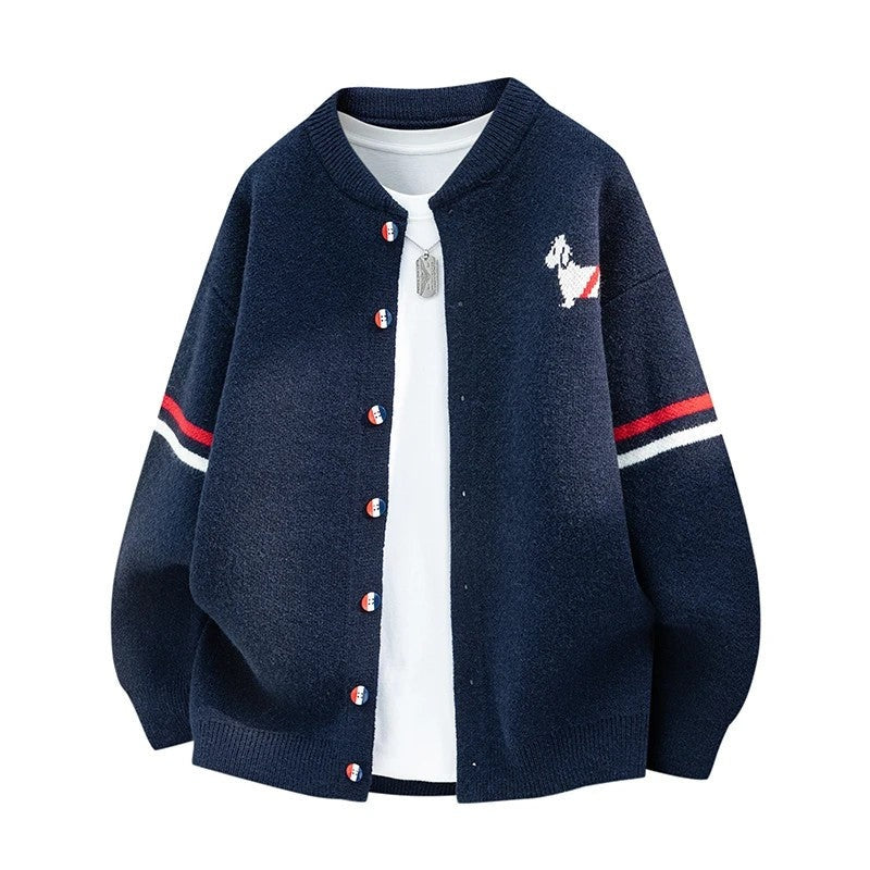 Soren Men's Varsity Knit Bomber Cardigan