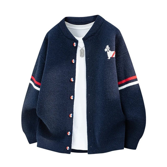 Soren Men's Varsity Knit Bomber Cardigan