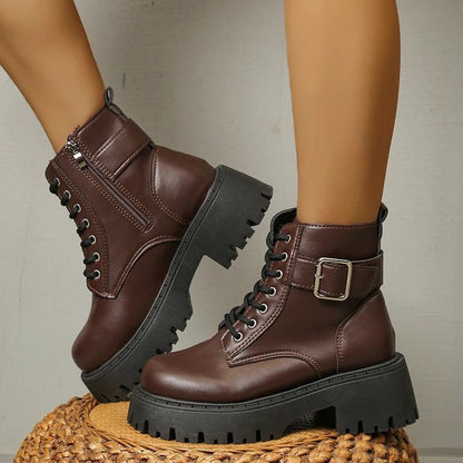 Stella Platform Lace-Up Ankle Boots