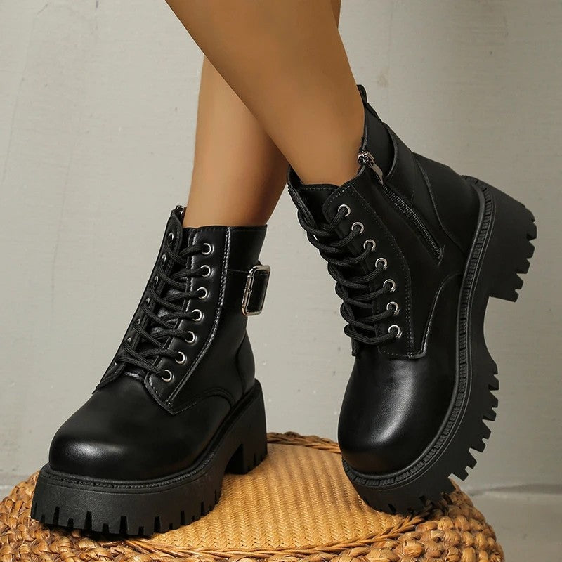 Stella Platform Lace-Up Ankle Boots