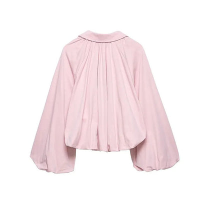 Teresa Voluminous Sleeve Zip Bomber Jacket