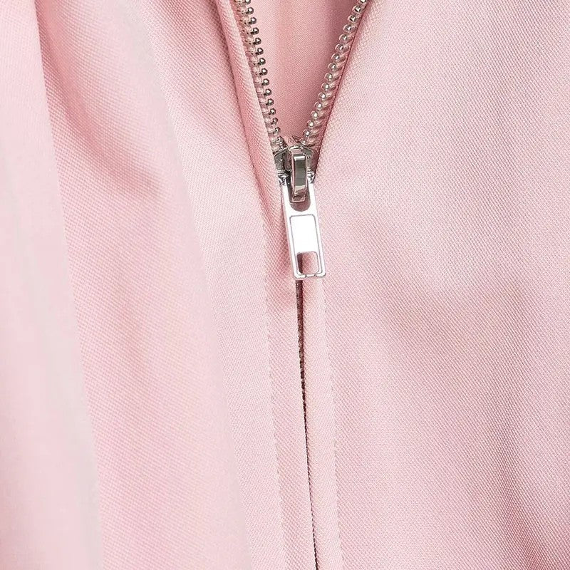 Teresa Voluminous Sleeve Zip Bomber Jacket