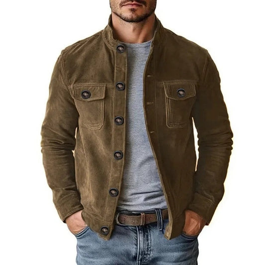 Victor Men's Suede Button-Up Shirt Jacket
