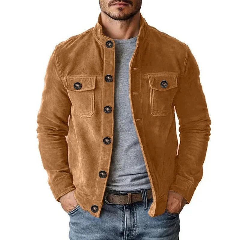 Victor Men's Suede Button-Up Shirt Jacket