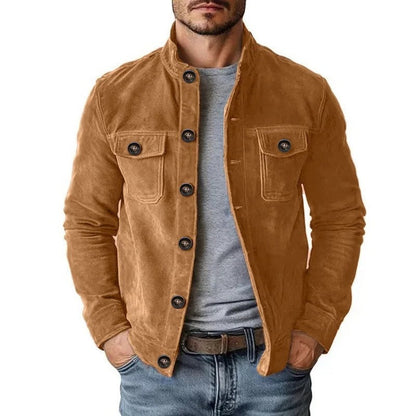 Victor Men's Suede Button-Up Shirt Jacket