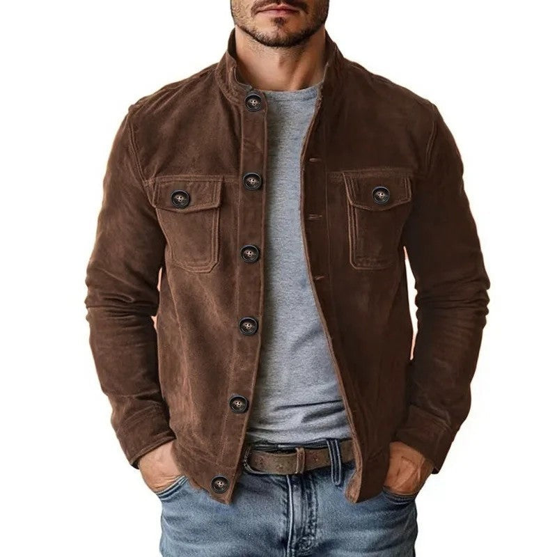Victor Men's Suede Button-Up Shirt Jacket