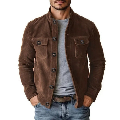 Victor Men's Suede Button-Up Shirt Jacket