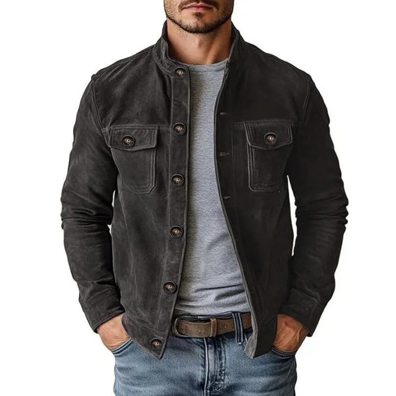 Victor Men's Suede Button-Up Shirt Jacket