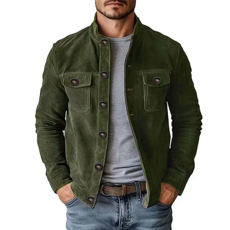 Victor Men's Suede Button-Up Shirt Jacket