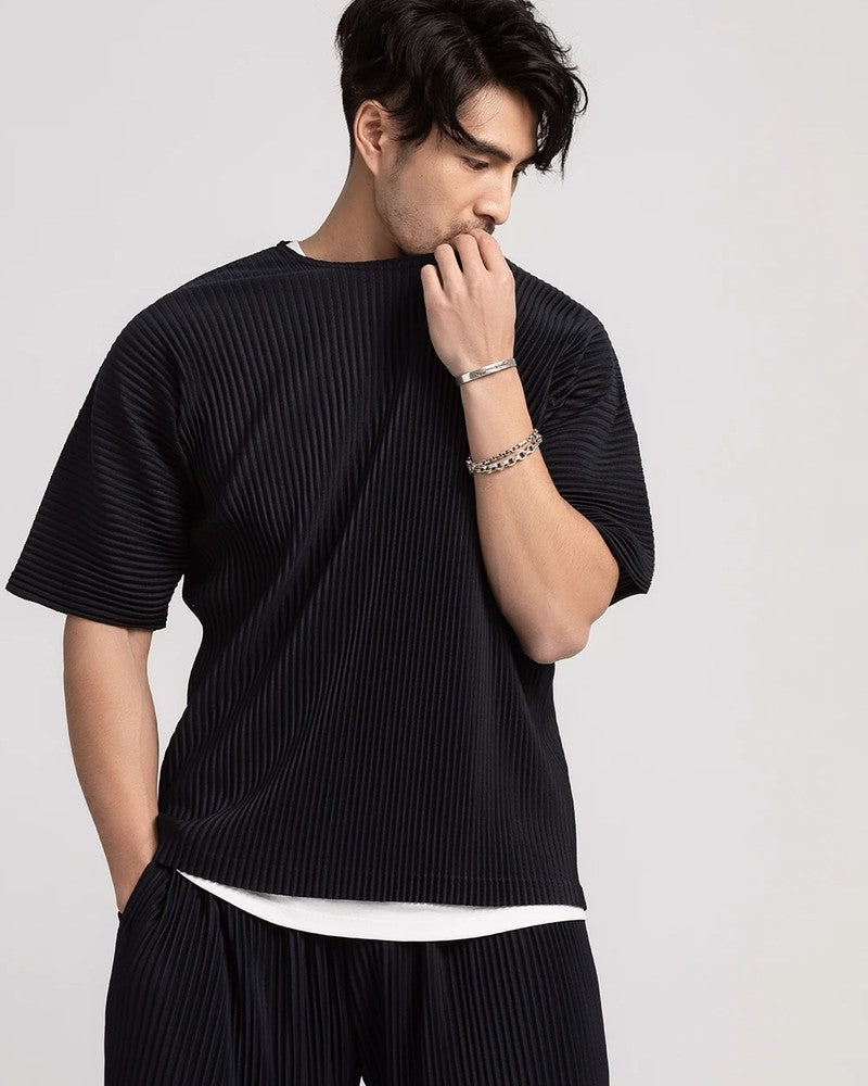 Victor Relaxed Pleated Knit Tee