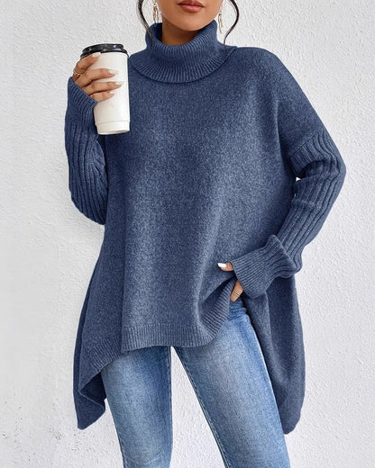 Victoria Relaxed Ribbed Turtleneck Sweater
