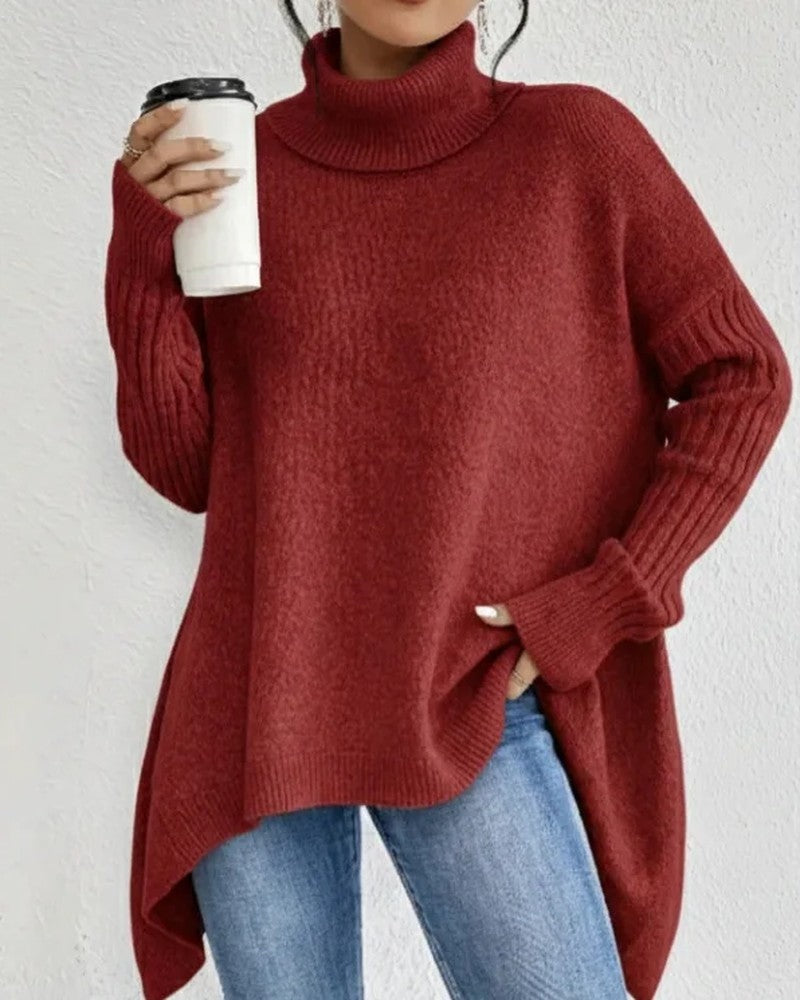 Victoria Relaxed Ribbed Turtleneck Sweater
