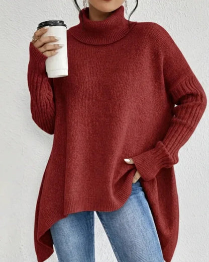 Victoria Relaxed Ribbed Turtleneck Sweater