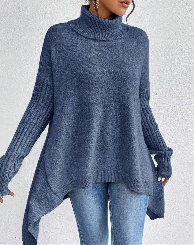 Victoria Relaxed Ribbed Turtleneck Sweater