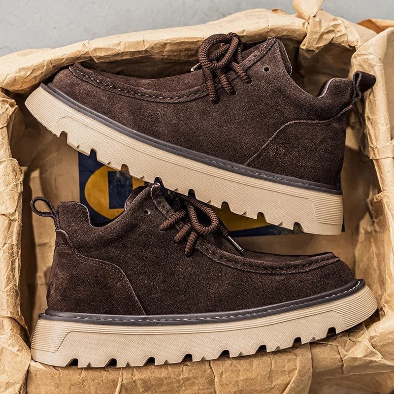 Warren Suede Moc Toe Lug Sole Shoes