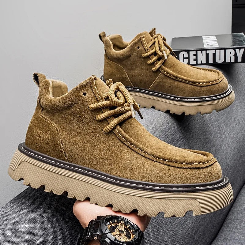Warren Suede Moc Toe Lug Sole Shoes