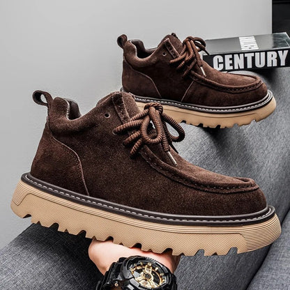 Warren Suede Moc Toe Lug Sole Shoes
