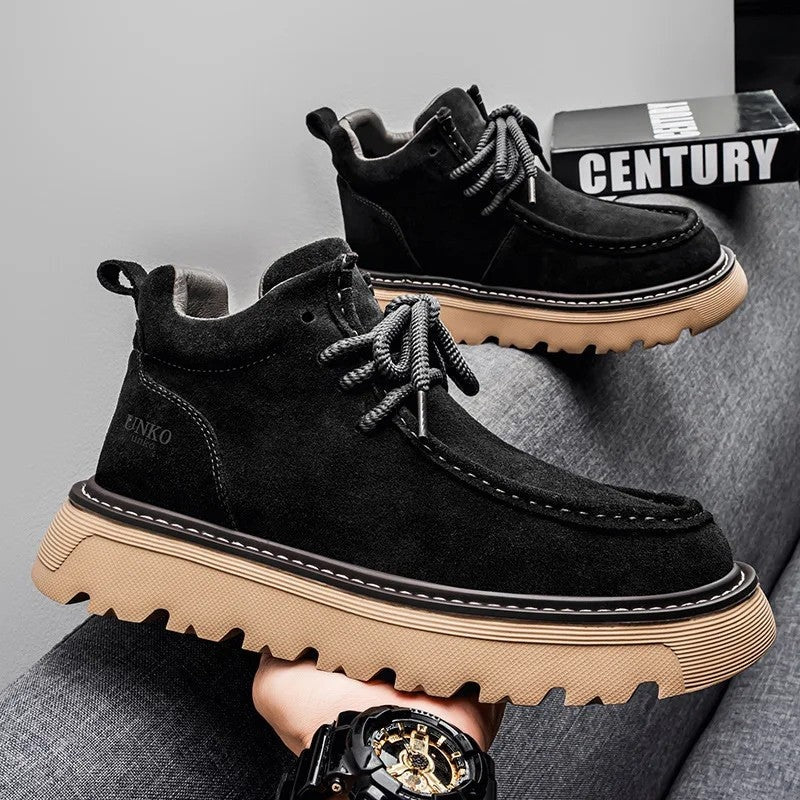Warren Suede Moc Toe Lug Sole Shoes