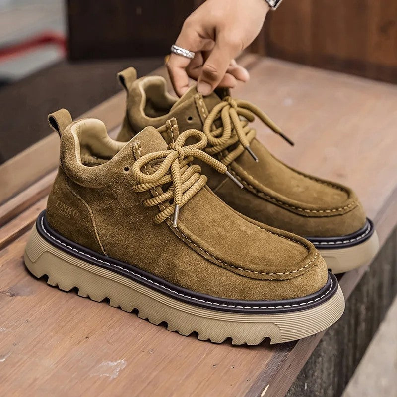 Warren Suede Moc Toe Lug Sole Shoes